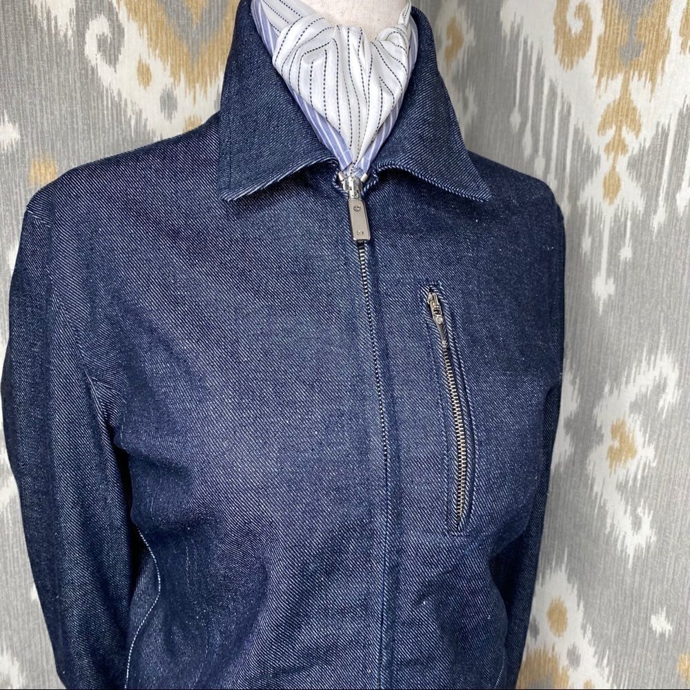 Ralph Lauren Dark Indigo Wash Raw Denim Workwear Zippered Jacket - Picture 6 of 16